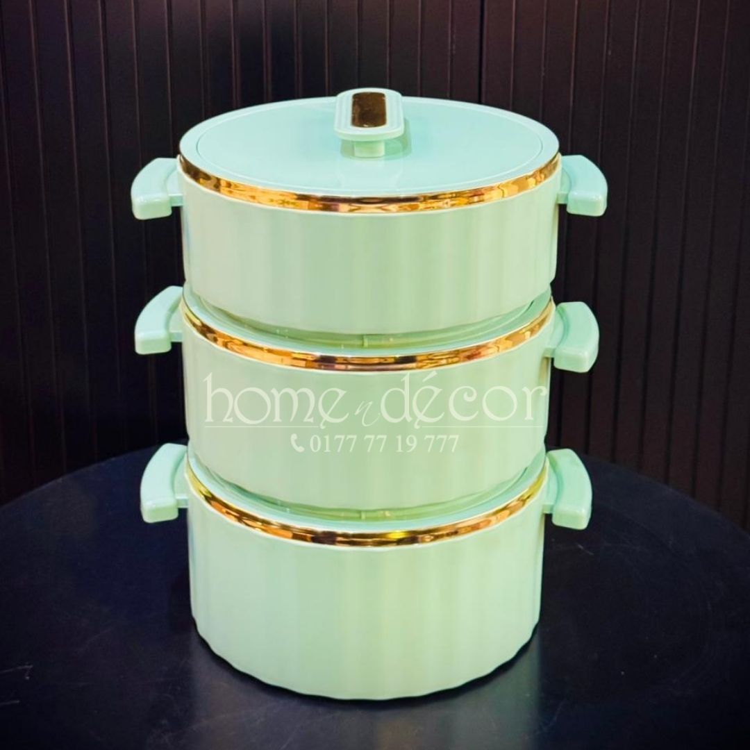 Keep Food Warm Hot Pots - Teal w. Golden RIm 3 different size