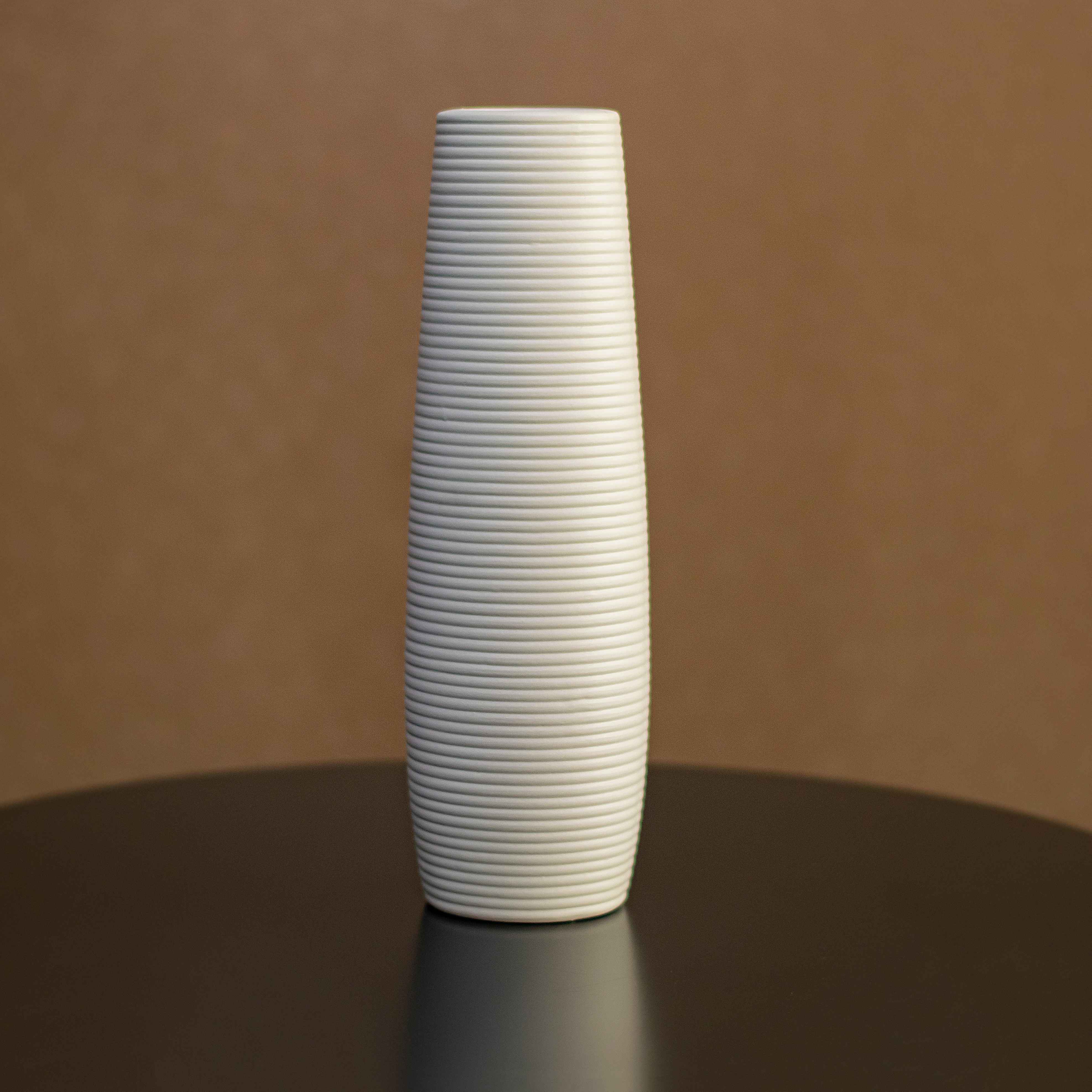 Clay Ribbed Vase