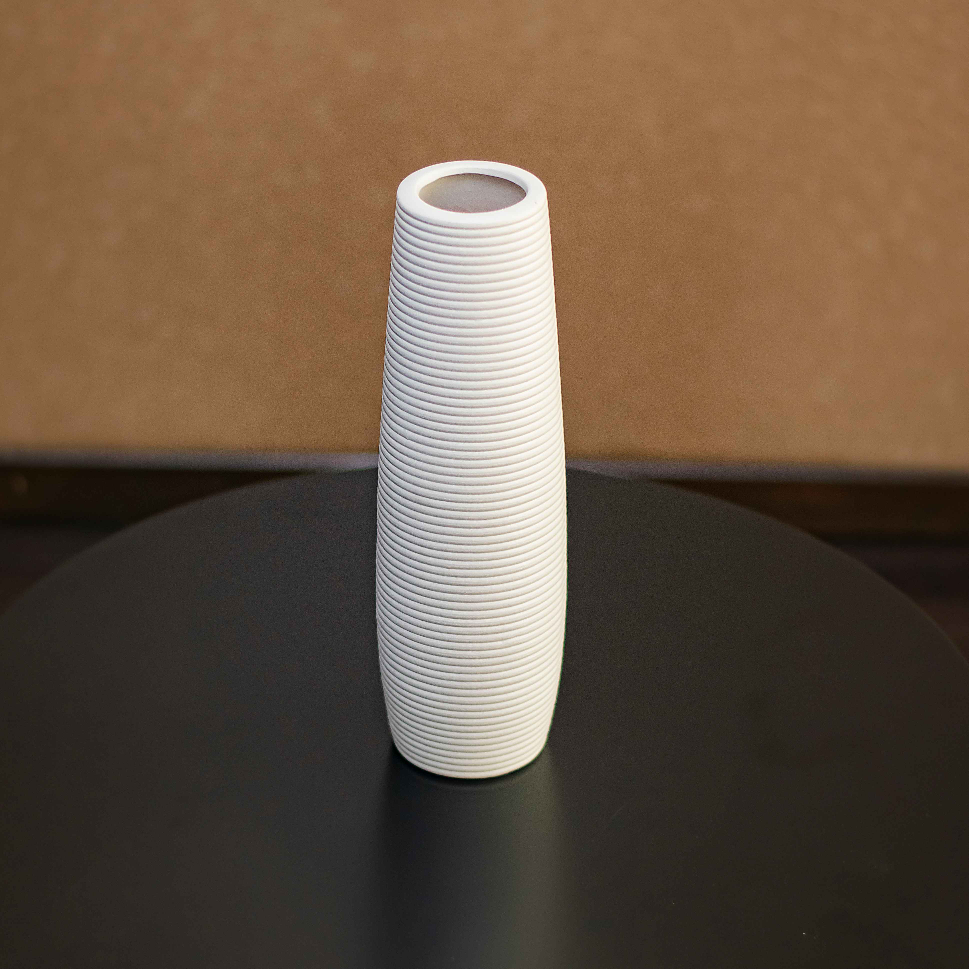 Clay Ribbed Vase