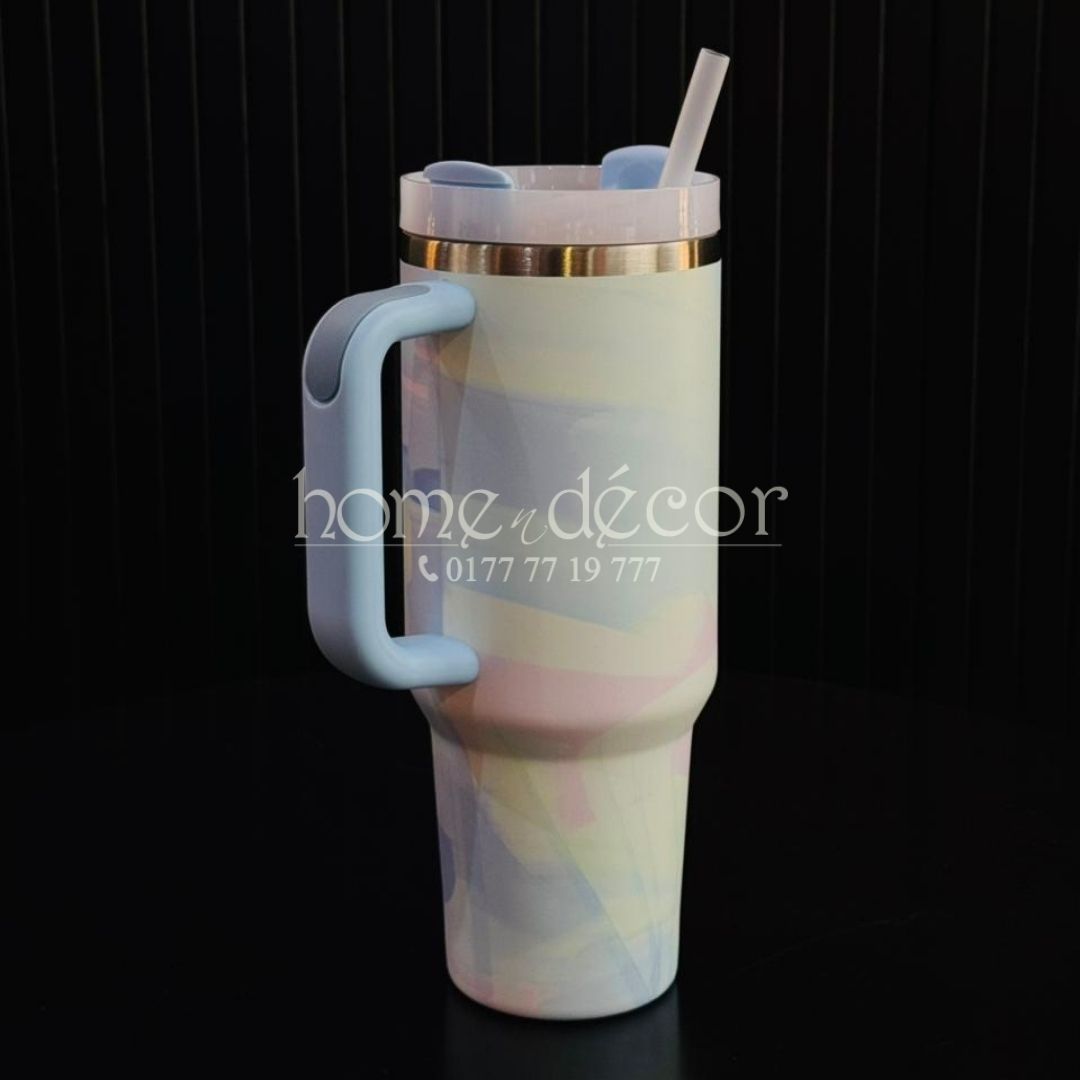 Flip-Straw Car Tumbler Insulated Mug