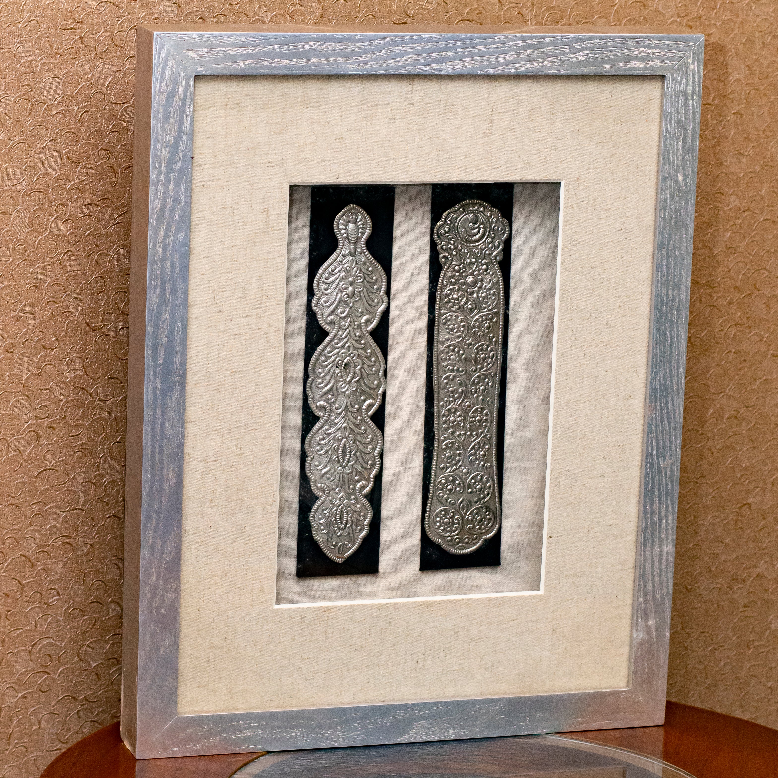 Wooden w. Silver Decorative Wall Art – Moonshine