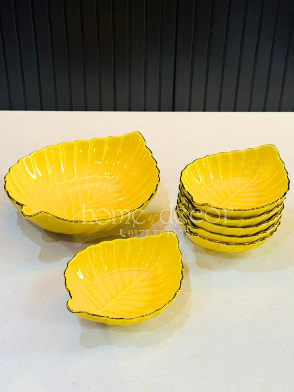 The Yellow Leaves Appetiser Plates- 7 pcs set