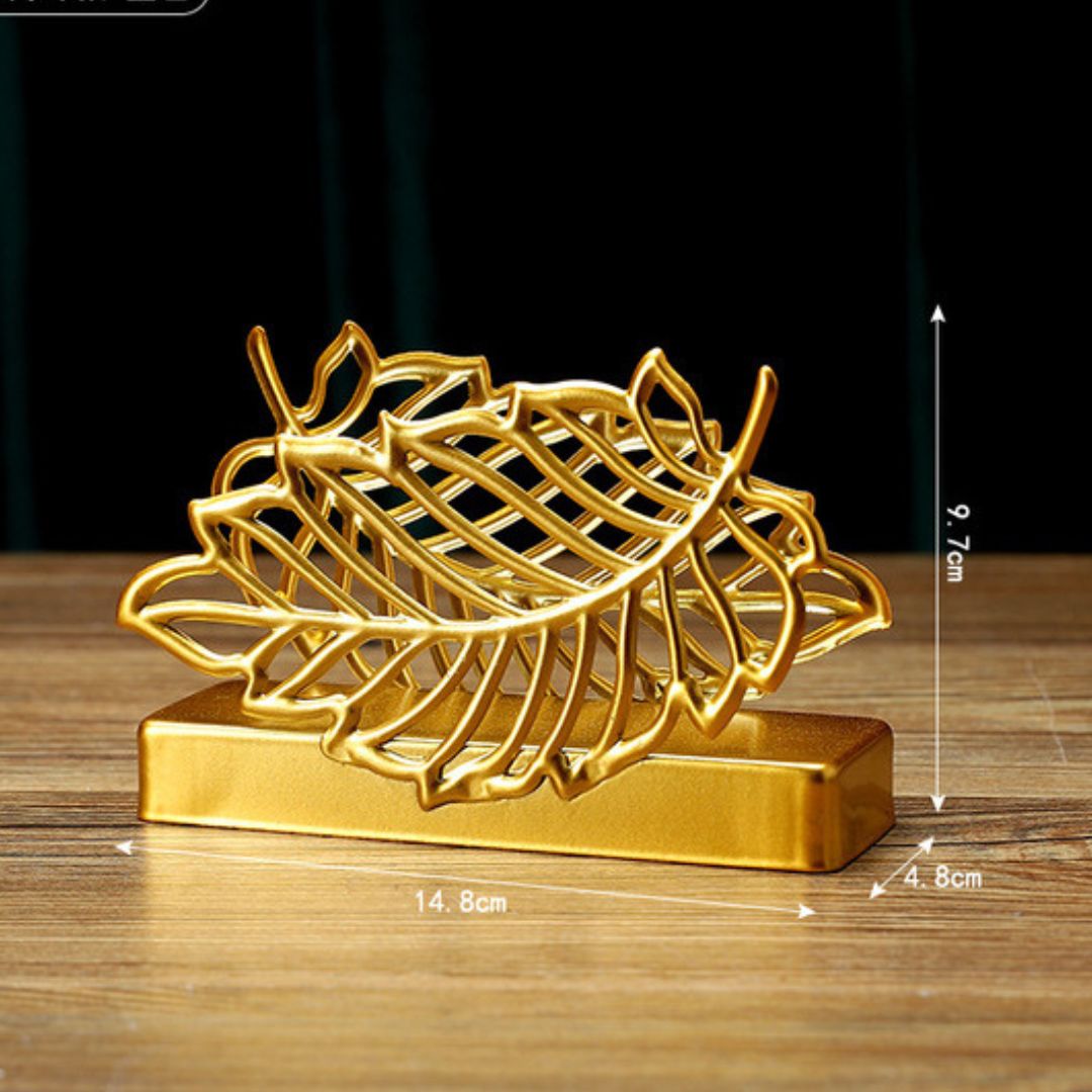 Golden Double Leaf Fun Napkin Holder