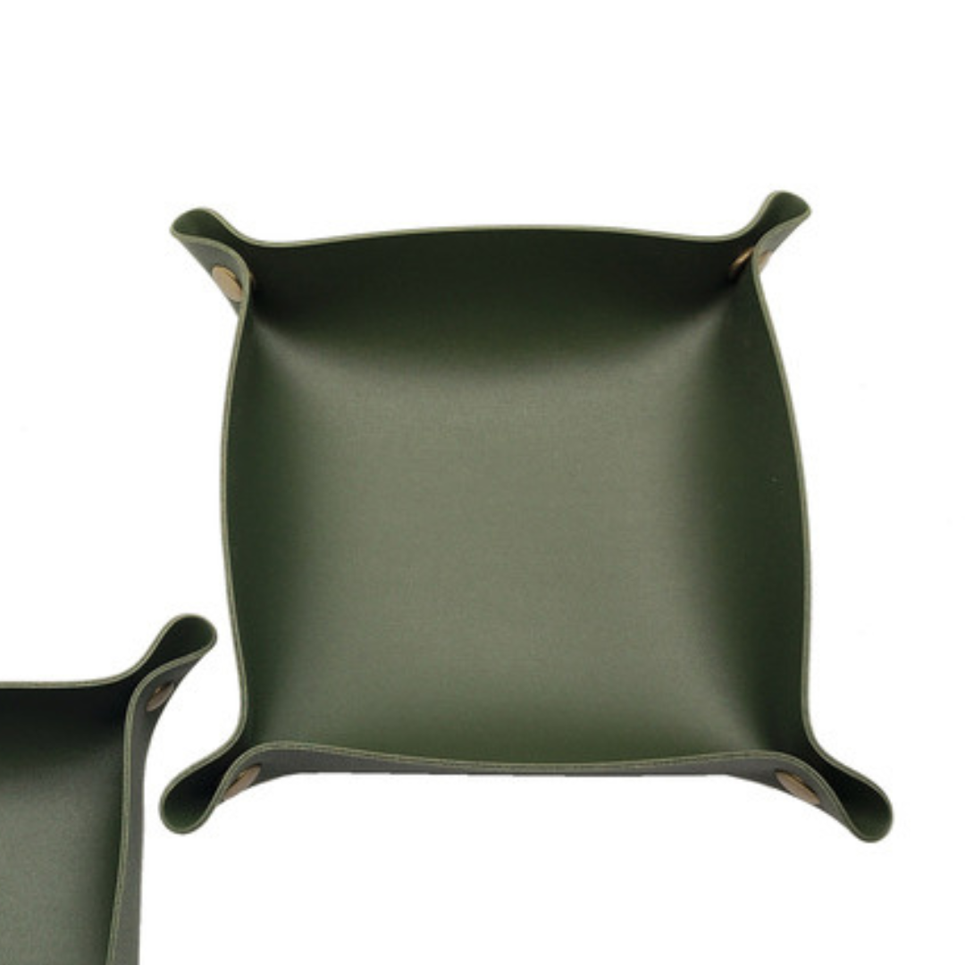 Leather key/trinket storage basket