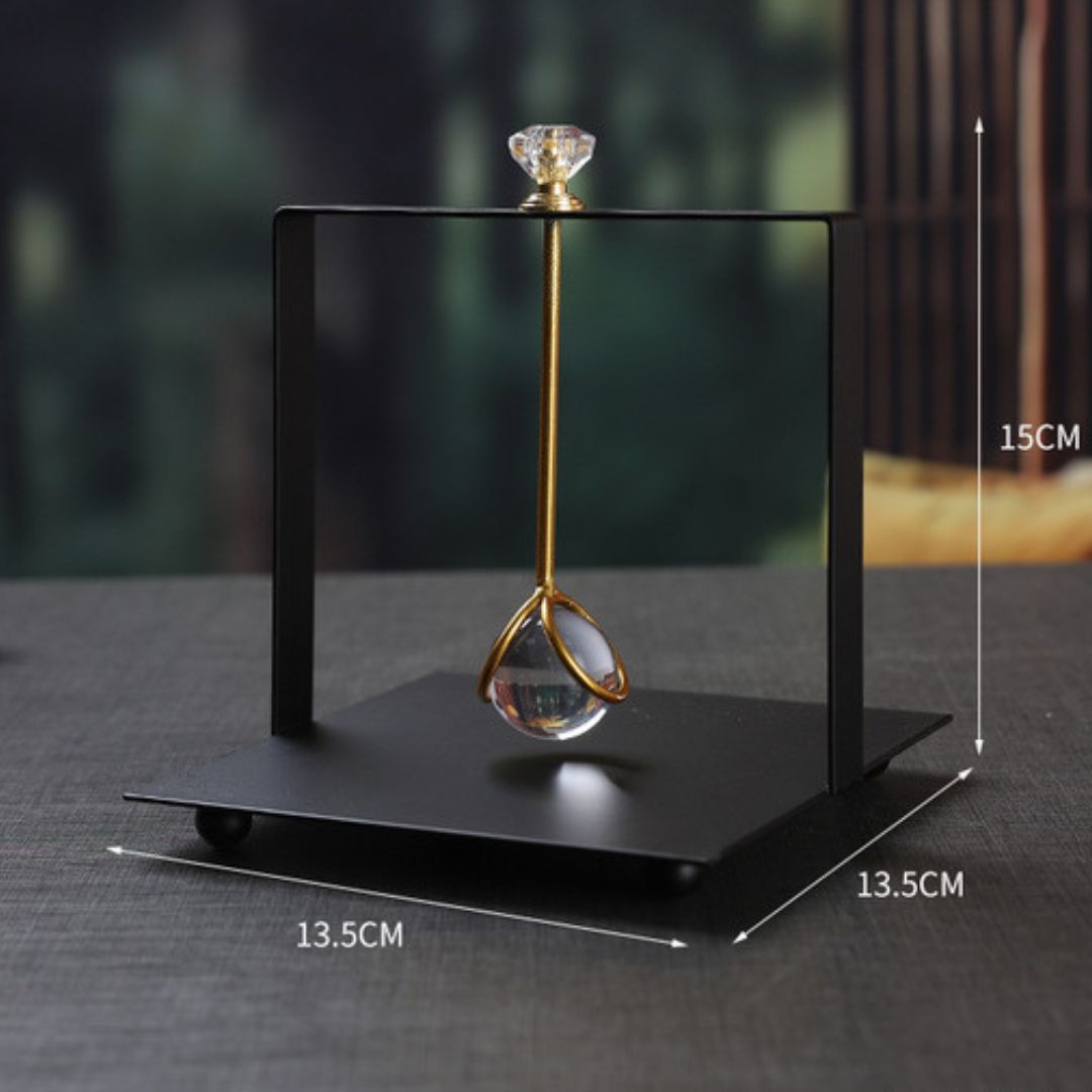 Stylish Balck Metal Paper Holder with a Golden Crystal Stopper