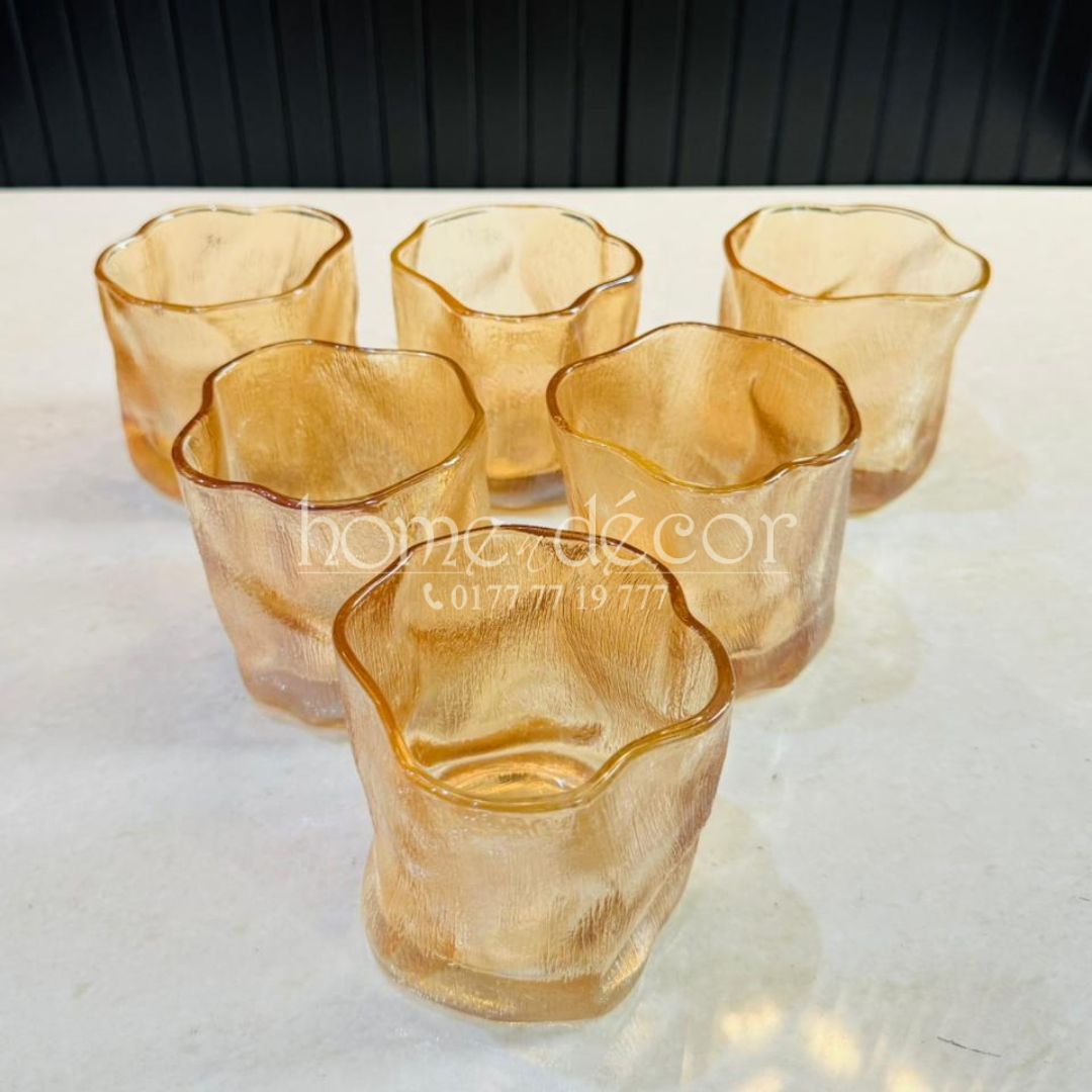 Wavy Golden Glass Set