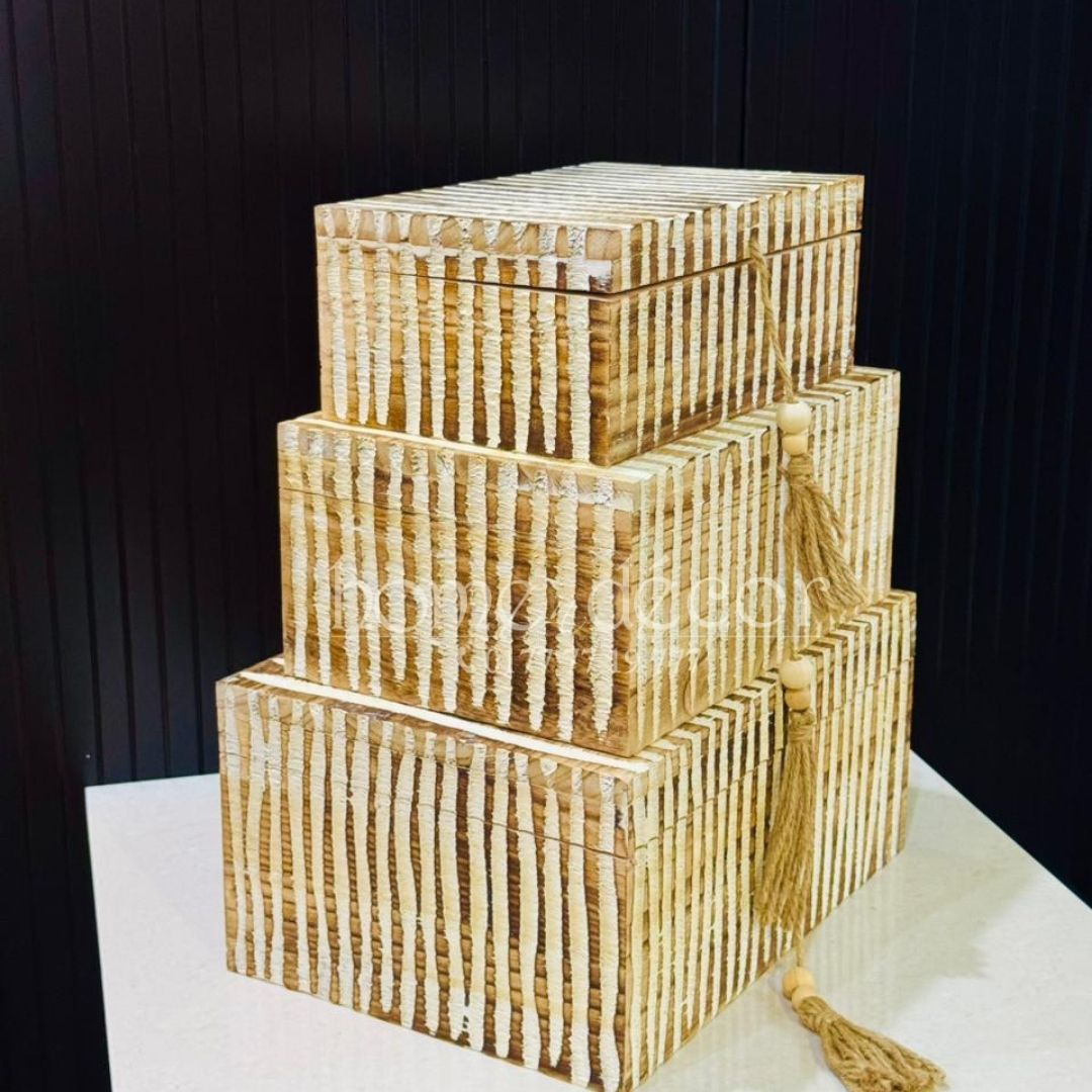 Bamboo Wood Storage Box- 3 size