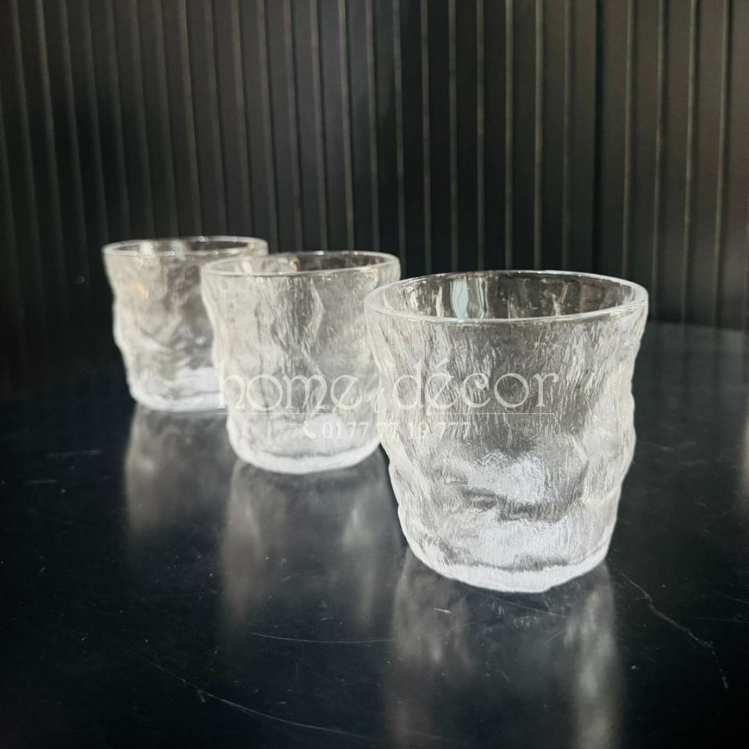 Ice Cube Finish Glass Set- 6 pcs