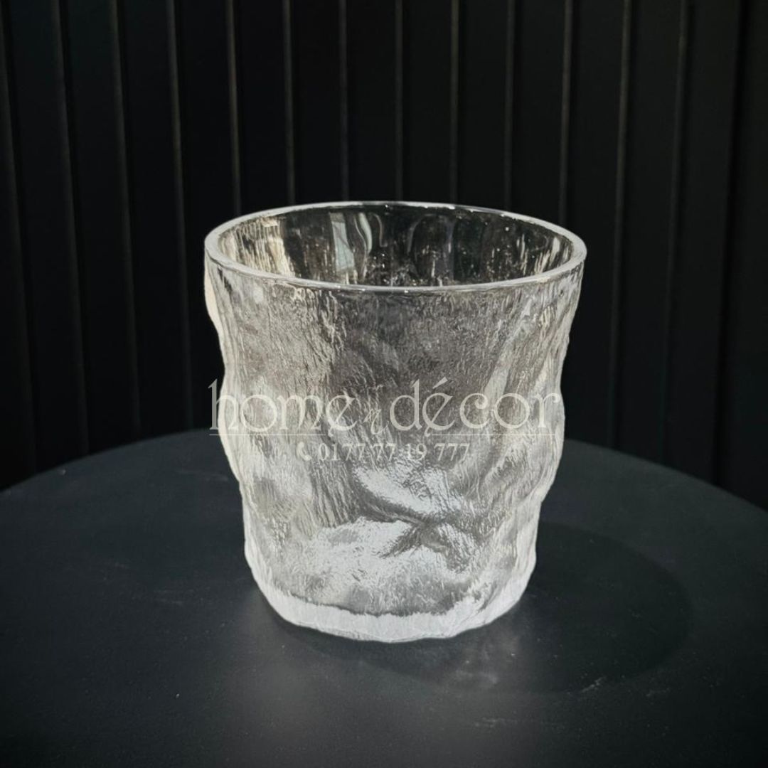 Ice Cube Finish Glass Set- 6 pcs