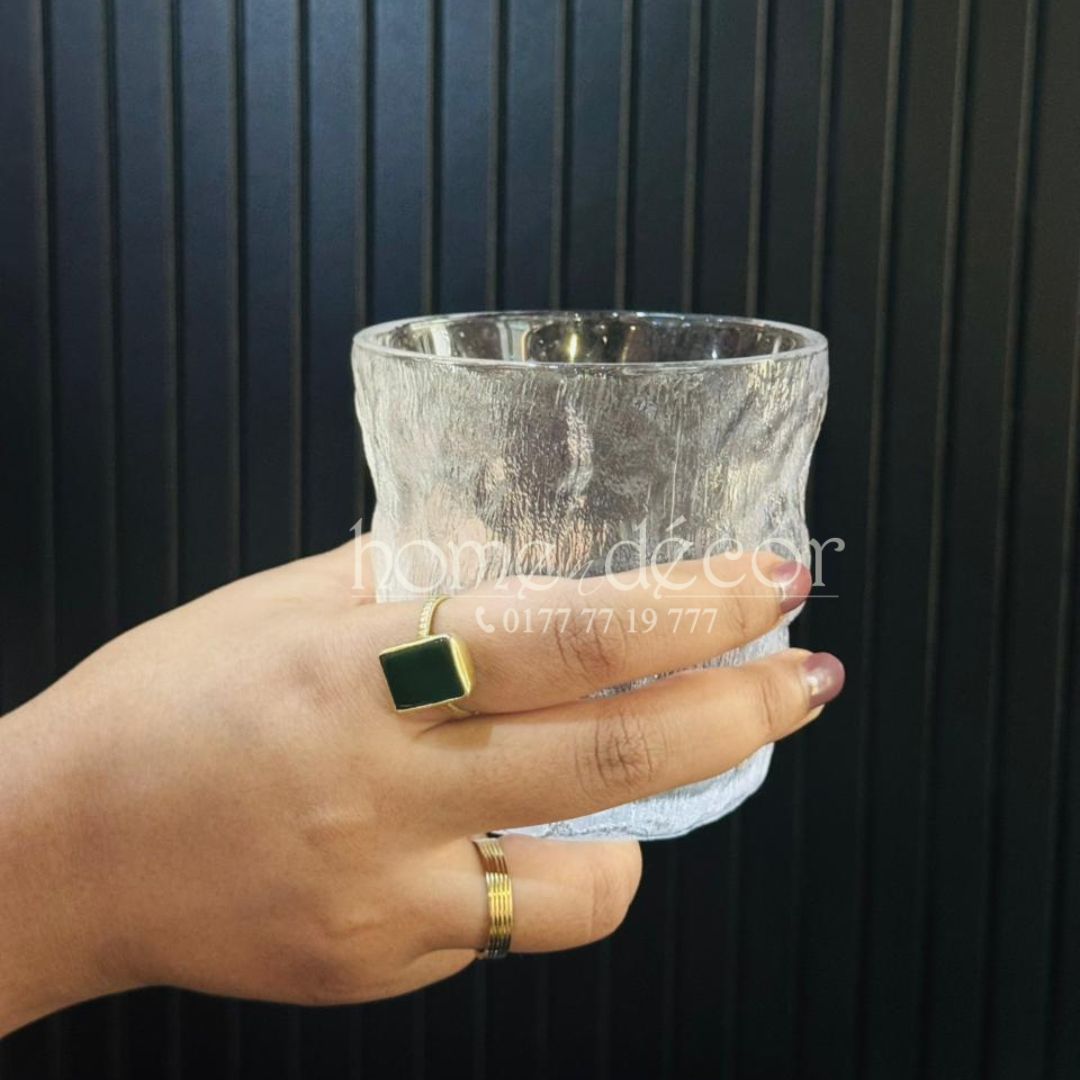 Ice Cube Finish Glass Set- 6 pcs