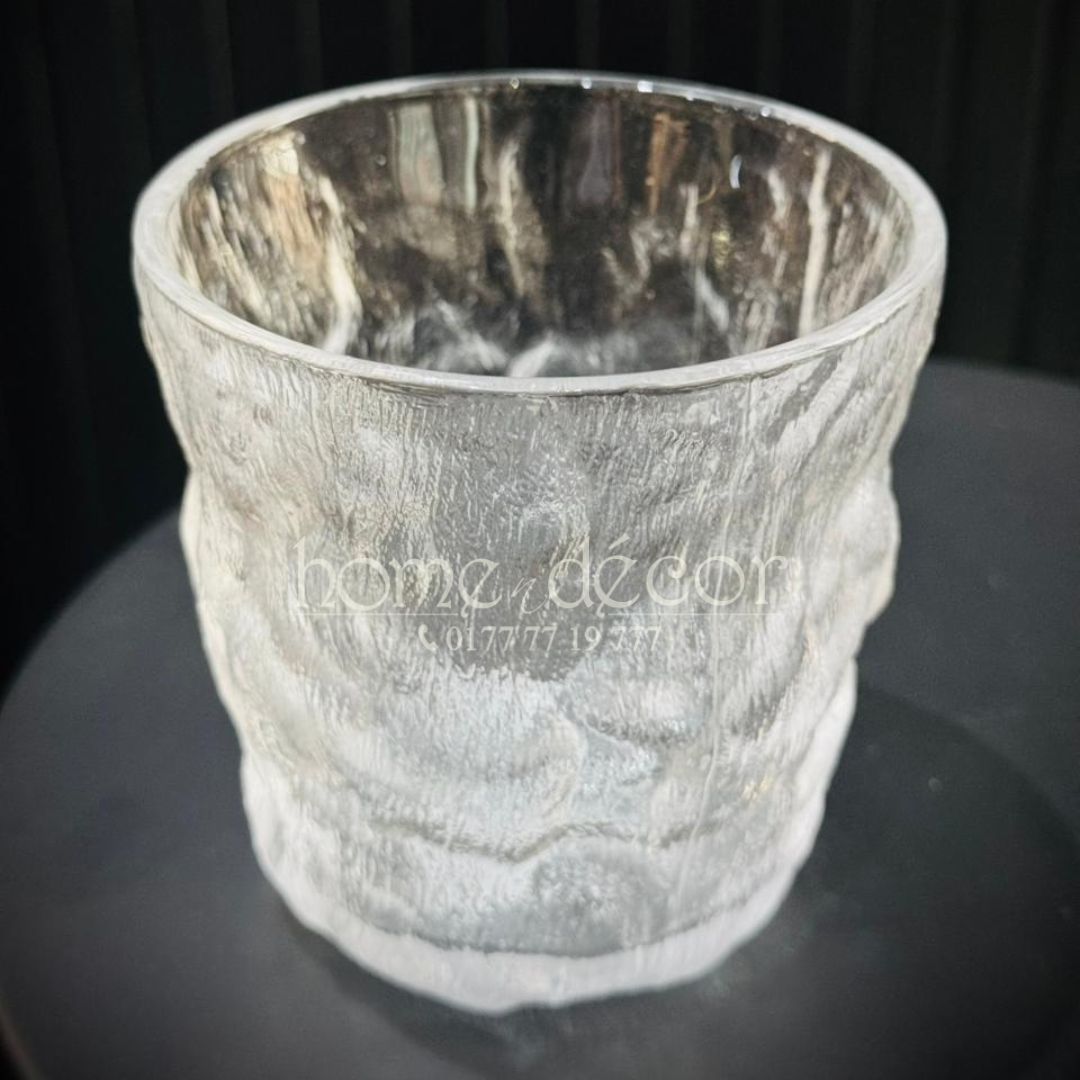 Ice Cube Finish Glass Set- 6 pcs