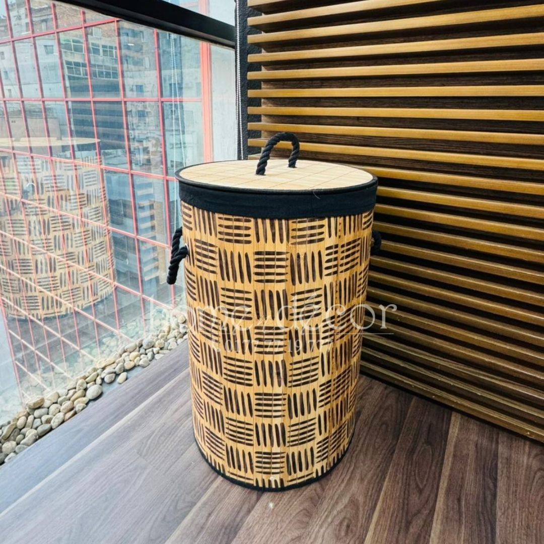 Folding Bamboo Laundry Basket