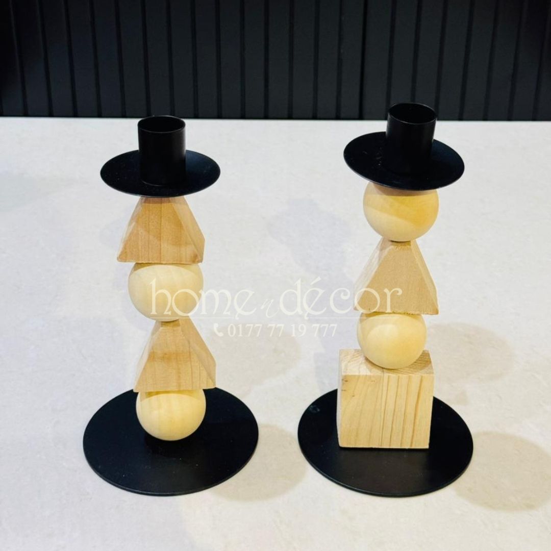 Wood People Candle Stand