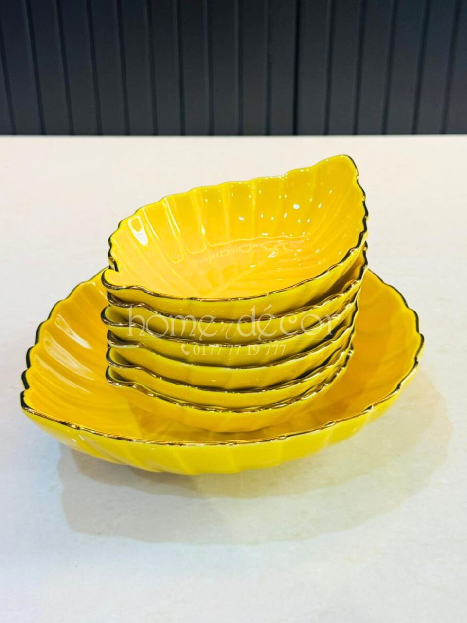 The Yellow Leaves Appetiser Plates- 7 pcs set