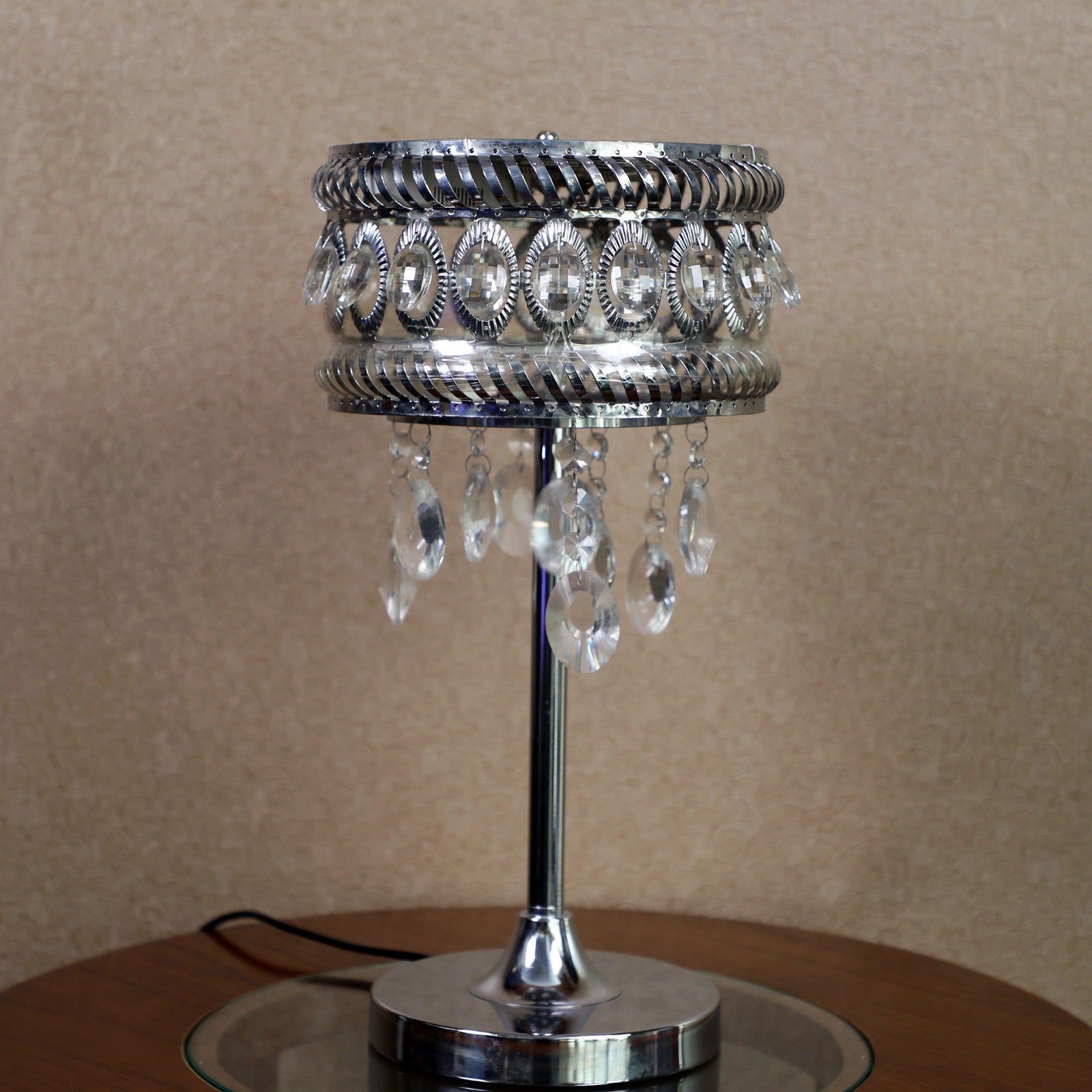 Crystal Table Lamp-Silver