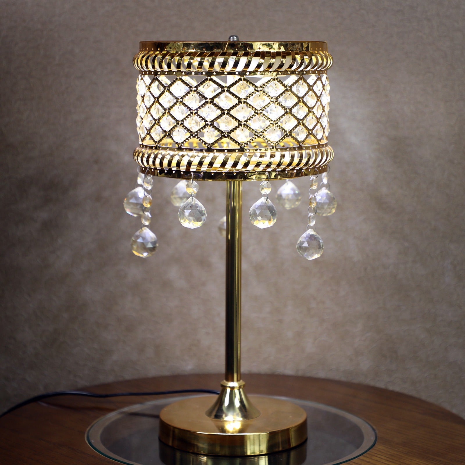 Crystal Table Lamp-Golden
