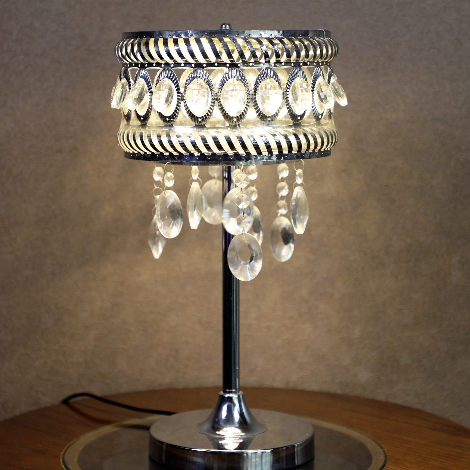 Crystal Table Lamp-Silver
