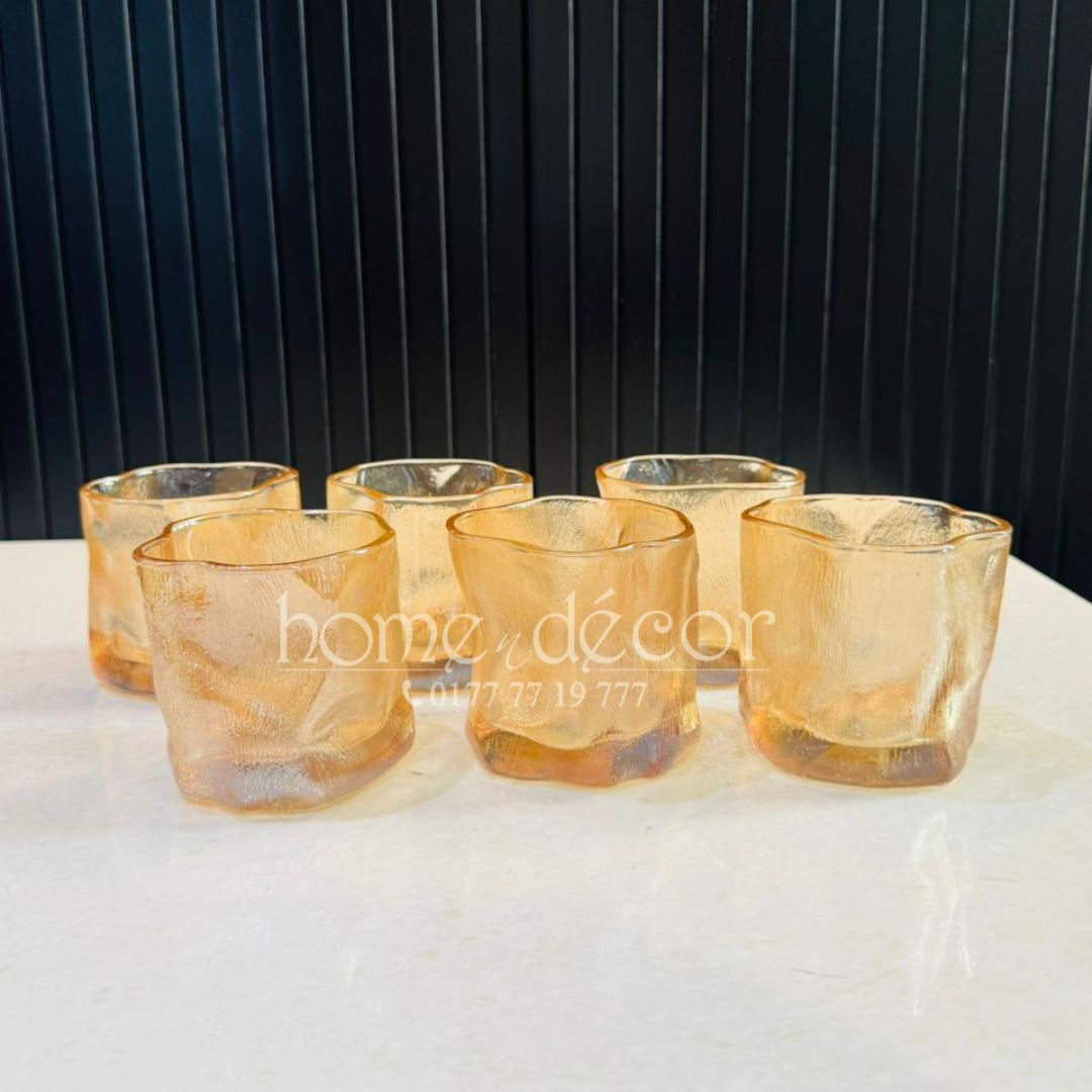 Wavy Golden Glass Set