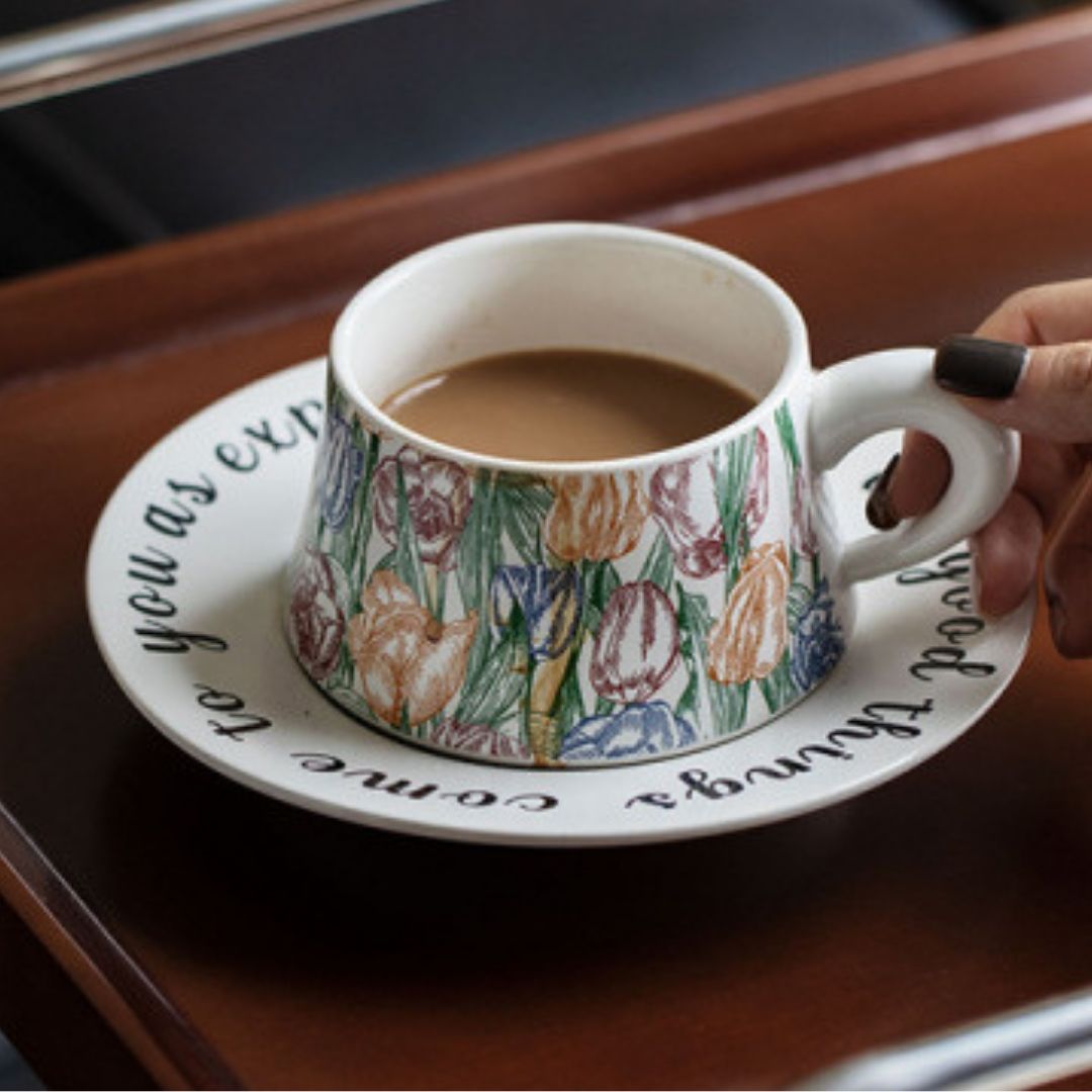 Ceramic Single Cup & Saucer 2 PC Set