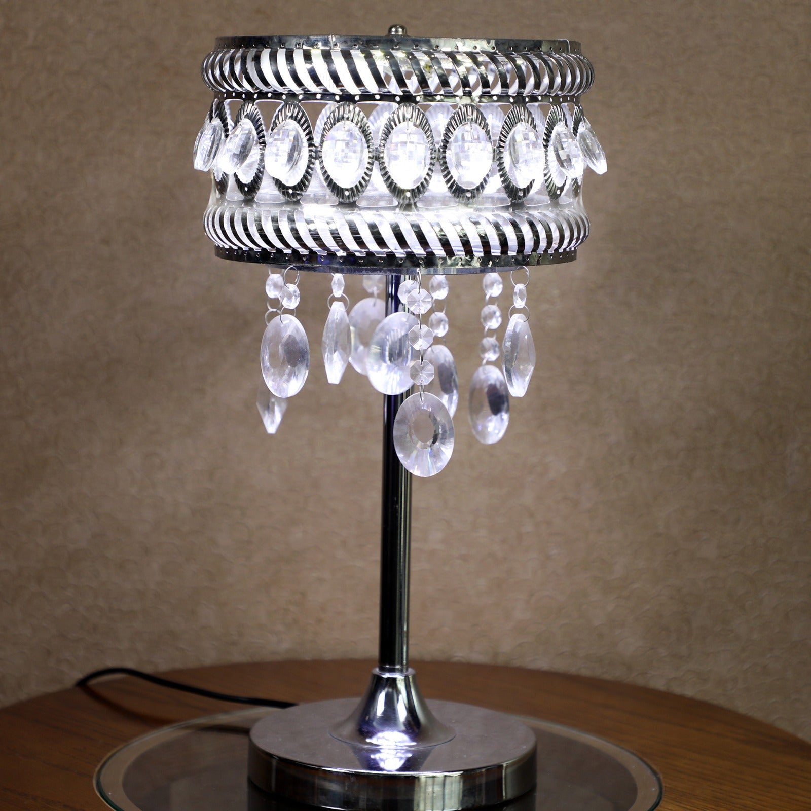 Crystal Table Lamp-Silver