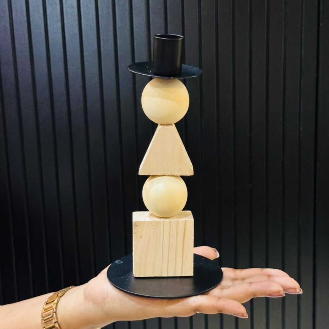 Wood People Candle Stand