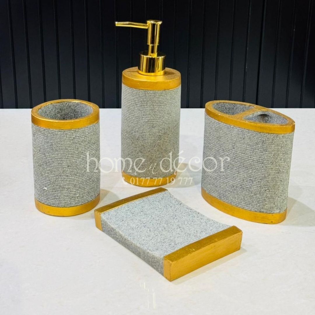 Grey Rustic Bath 4 pc Set