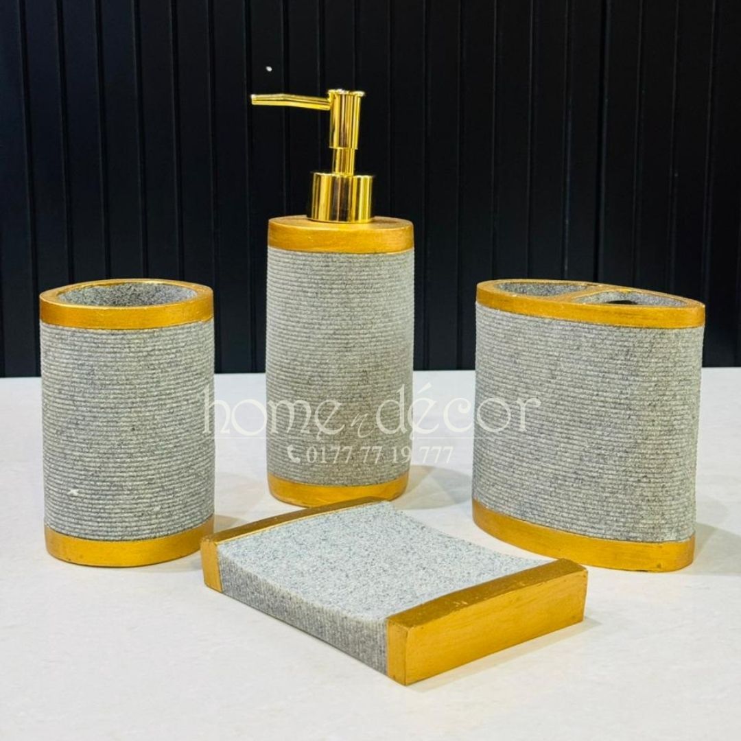 Grey Rustic Bath 4 pc Set