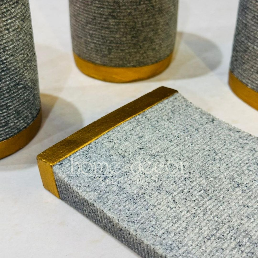 Grey Rustic Bath 4 pc Set