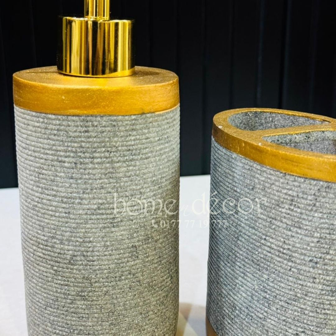 Grey Rustic Bath 4 pc Set