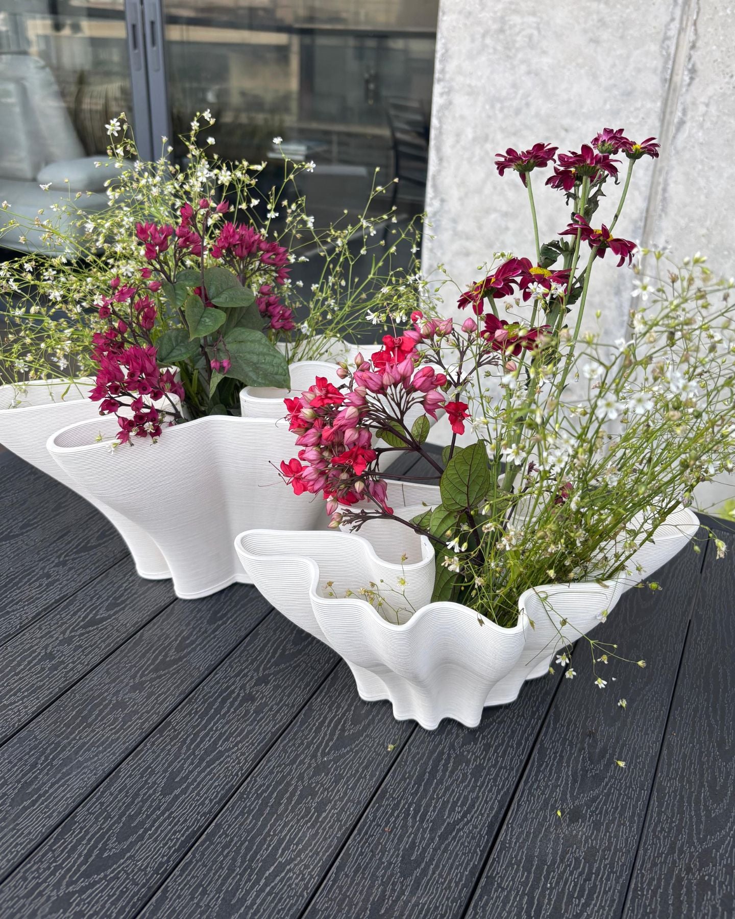 Modern Swirled Ceramic Vase - 2 different size