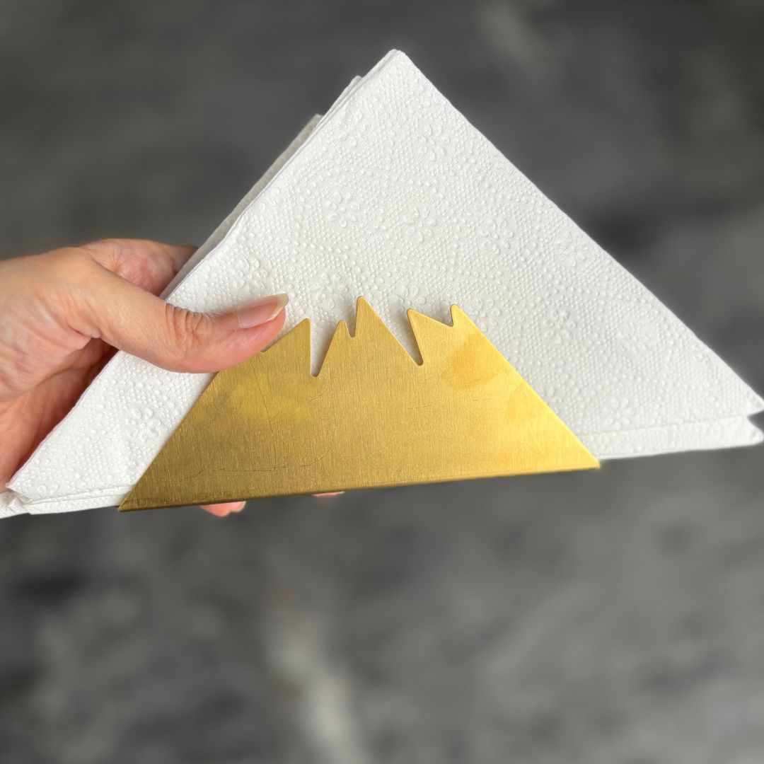 Modern Abstract Golden Snow-peak Napkin Holder