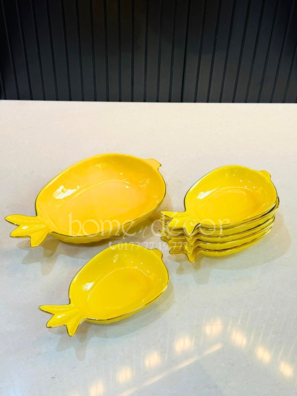 Happy Pineapple Appetizer Plates- 7 pcs set