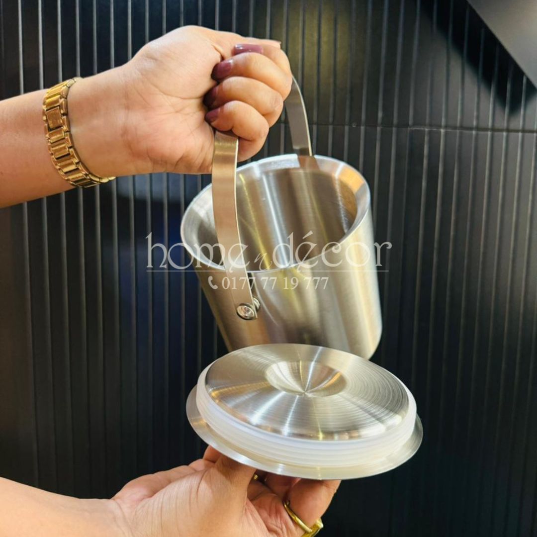 Stainless Steel- Ice Bucket with Lid