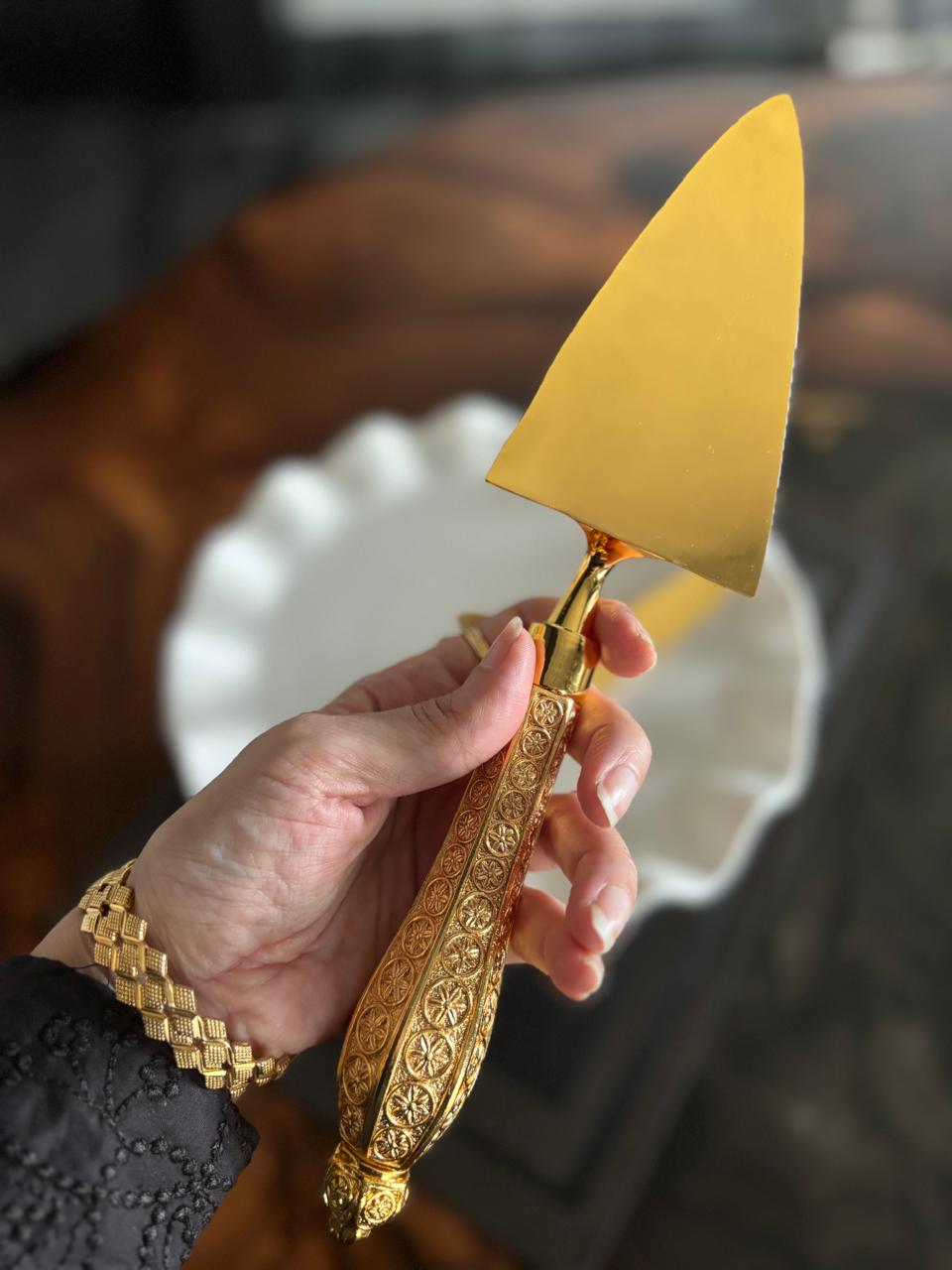 Cake Knife & Server 2 pcs set - Golden