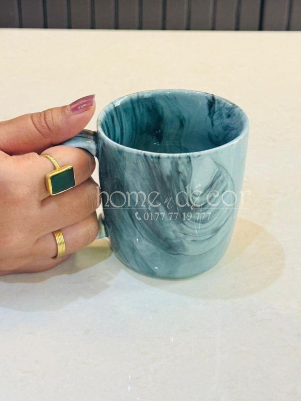 Grey Marble Mug 2 pcs set