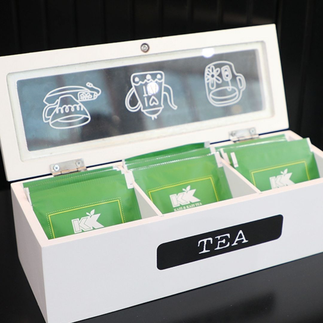 Tea Bag Storage - 3 Compartment