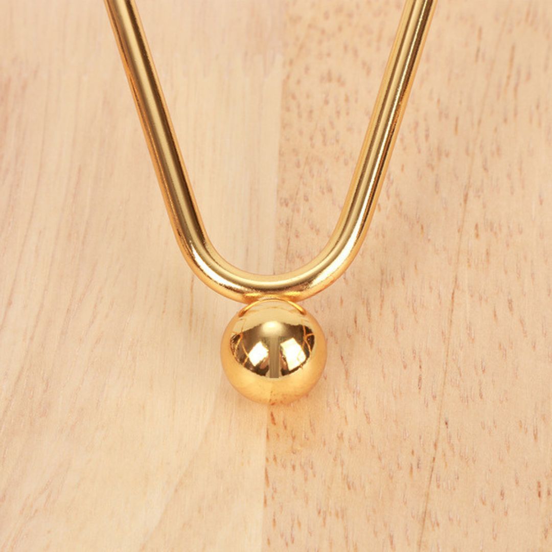 Large Nordic Wood & Gold Napkin Holder