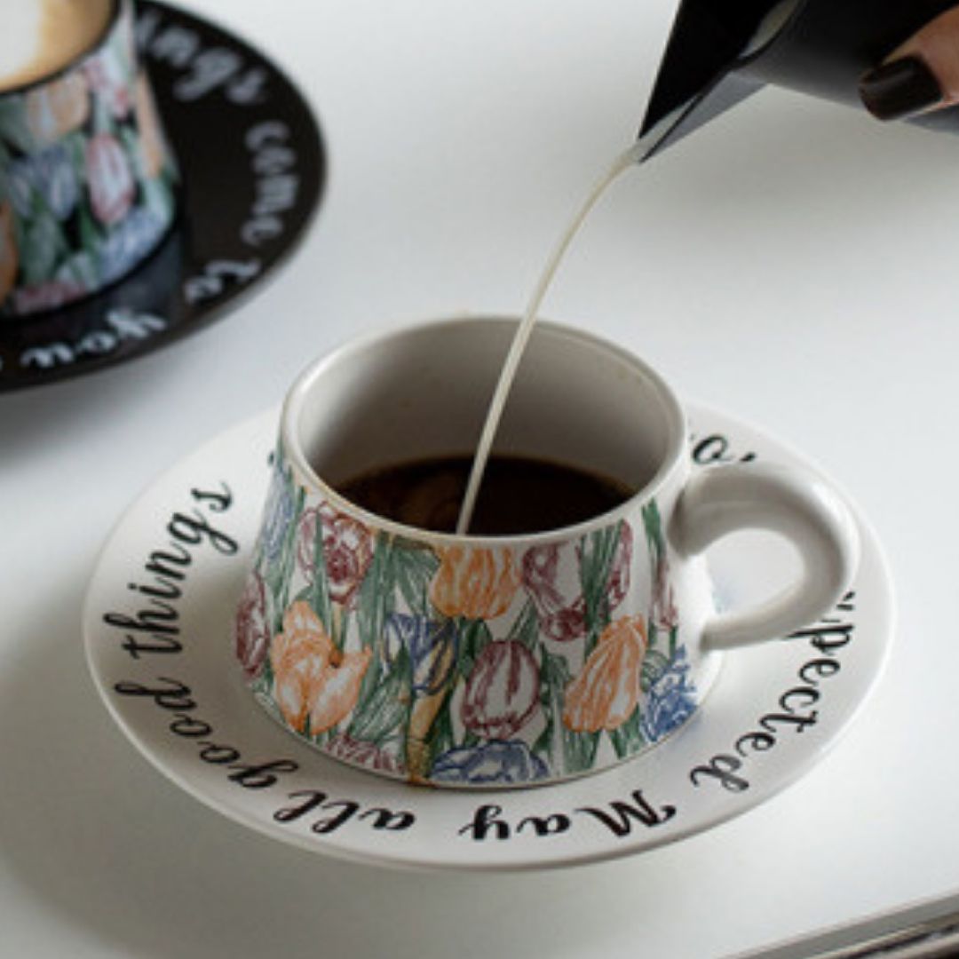 Ceramic Single Cup & Saucer 2 PC Set