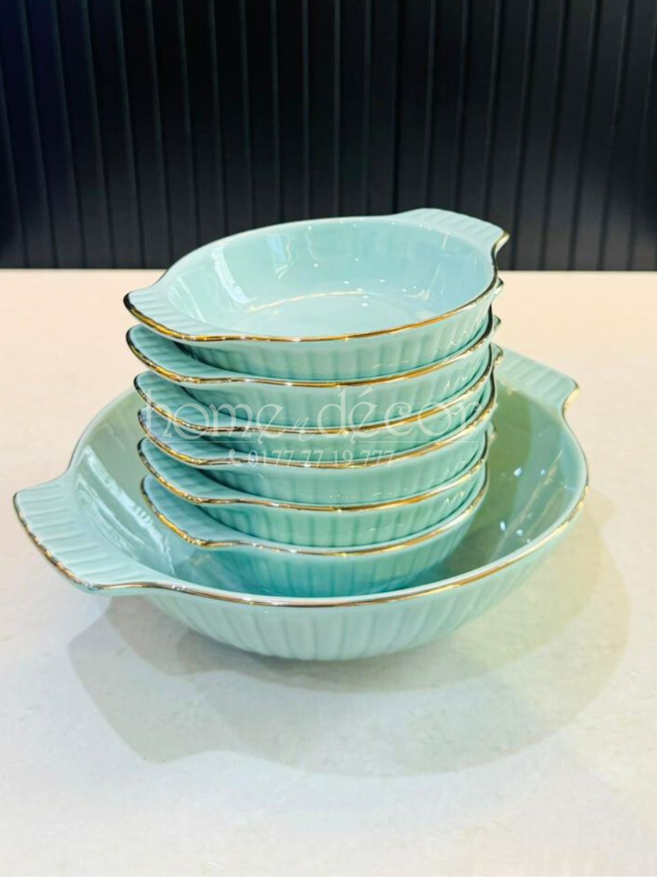 Teal Dessert Bowls 7 pc. set