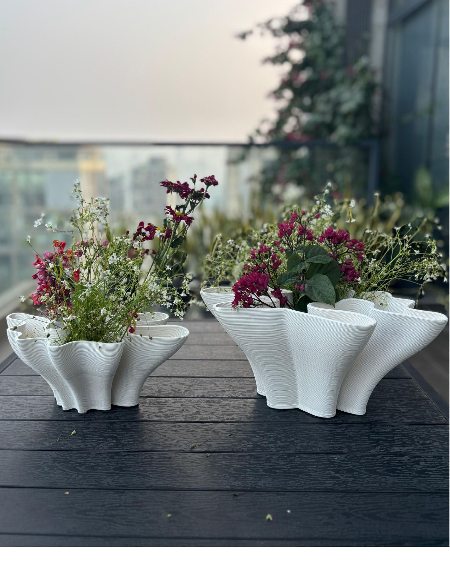 Modern Swirled Ceramic Vase - 2 different size