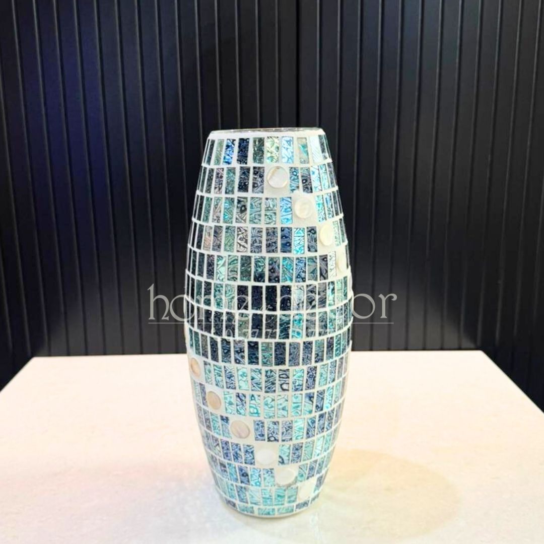 Meditteranean Blue  Mosaic Vase