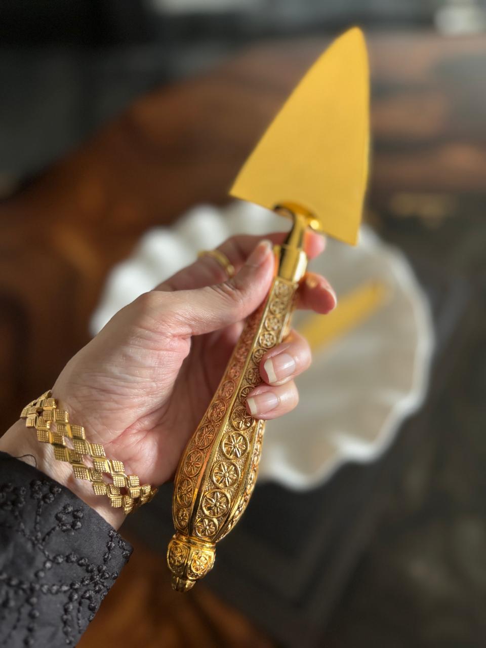 Cake Knife & Server 2 pcs set - Golden