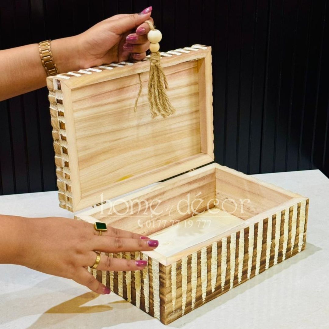 Bamboo Wood Storage Box- 3 size