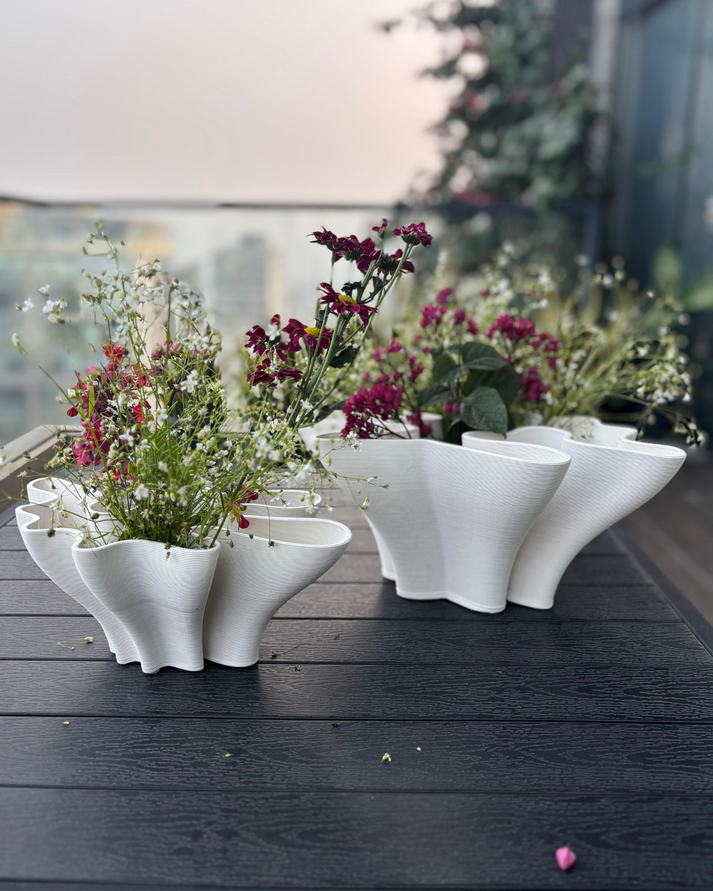 Modern Swirled Ceramic Vase - 2 different size