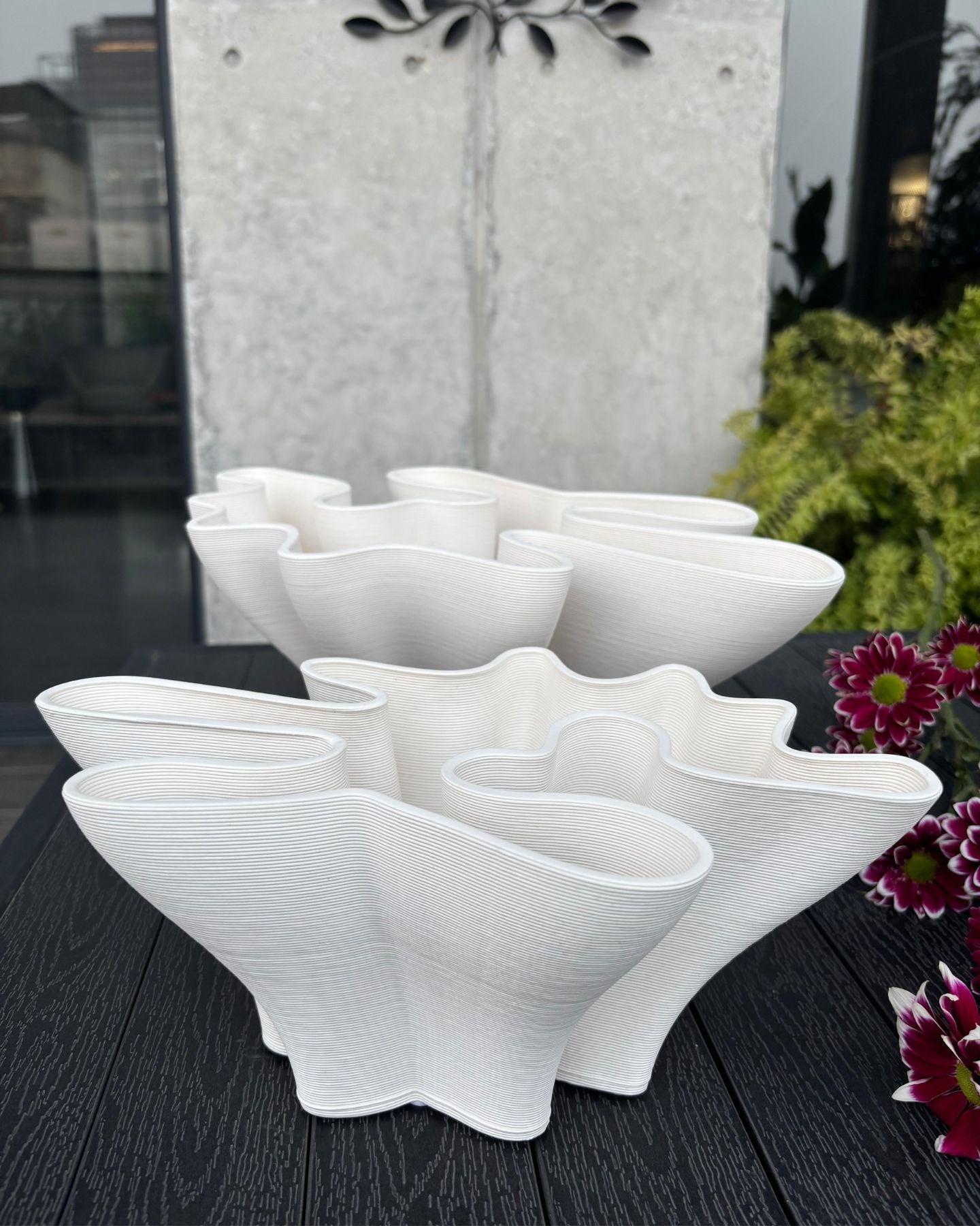 Modern Swirled Ceramic Vase - 2 different size