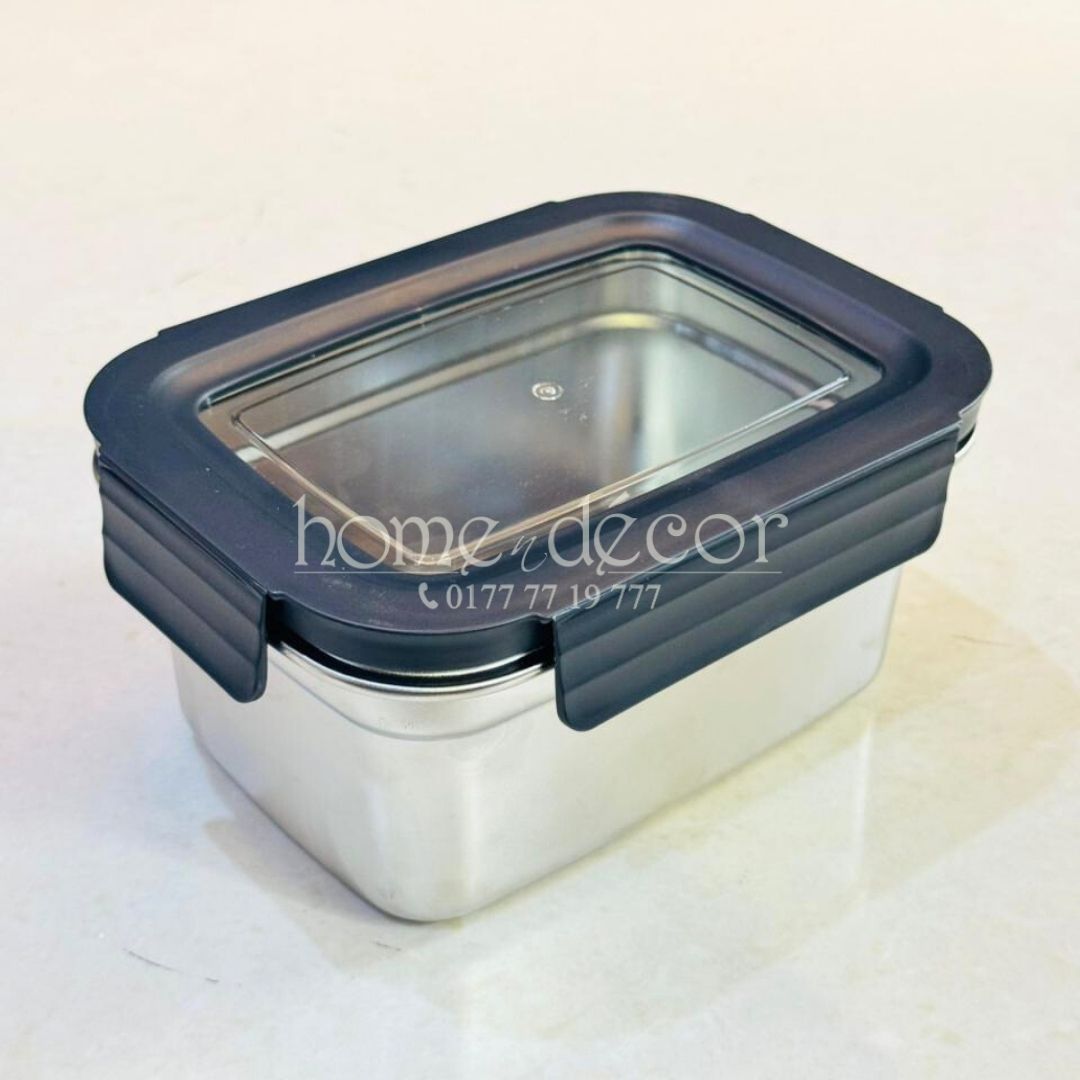 Airtight Food Storage Steel Container with see-through Lid 2 size