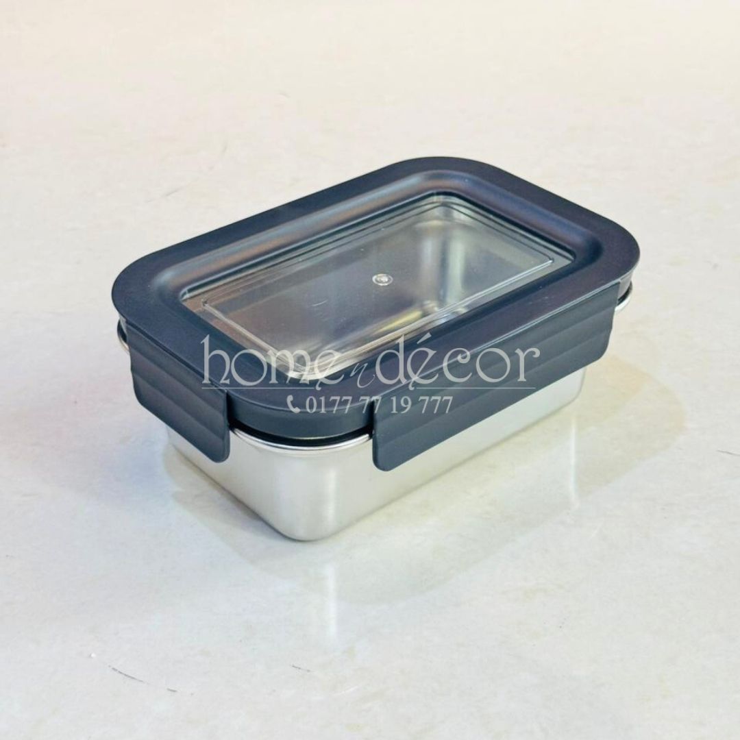 Airtight Food Storage Steel Container with see-through Lid 2 size