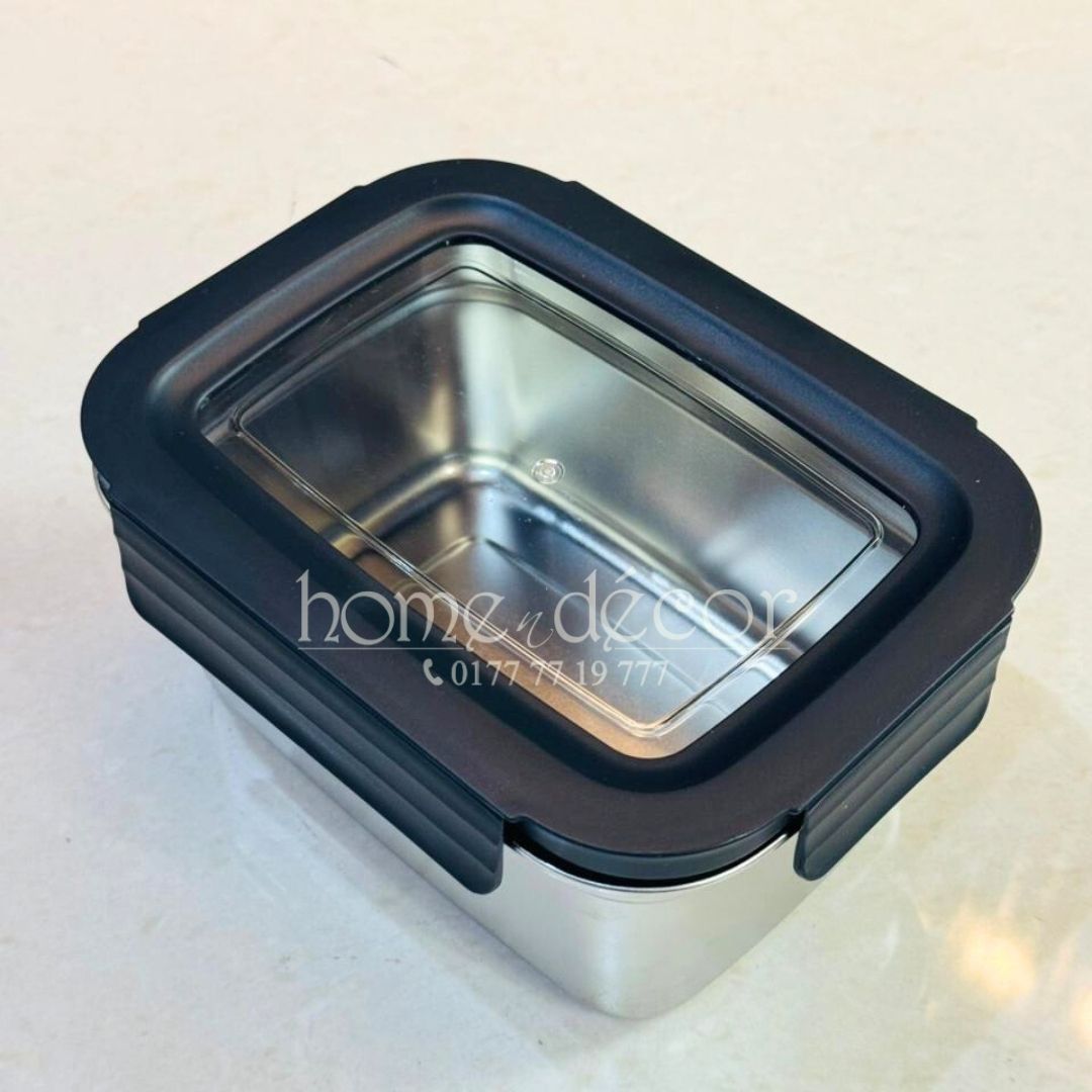 Airtight Food Storage Steel Container with see-through Lid 2 size