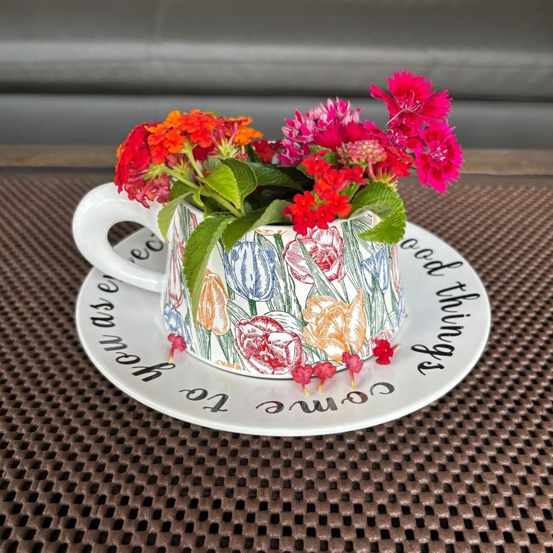 Ceramic Single Cup & Saucer 2 PC Set