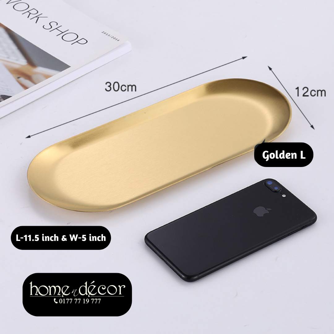 Golden & Silver Stainless Steel Tray